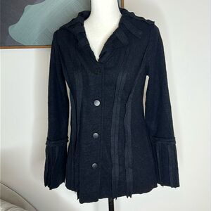 Soft Surroundings Aveline boiled wool black jacket, XS
